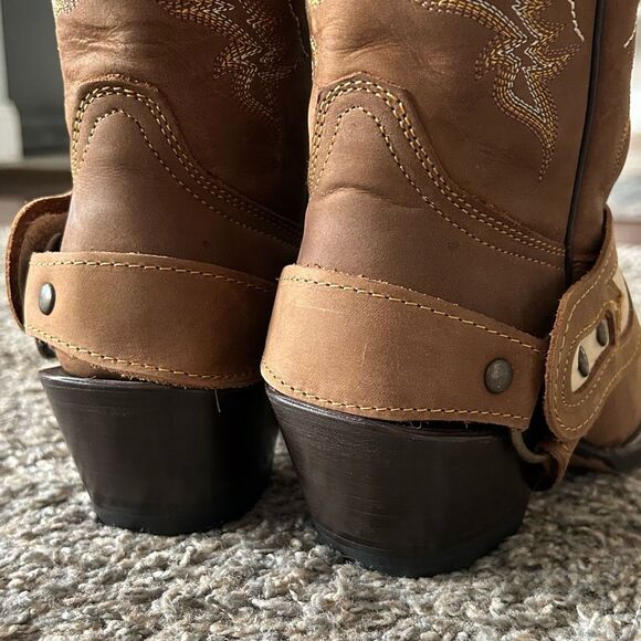 Minotauro Western Leather Cowgirl Boots Brown & Cream Size 6.5 NEW in Box - Picture 6 of 16